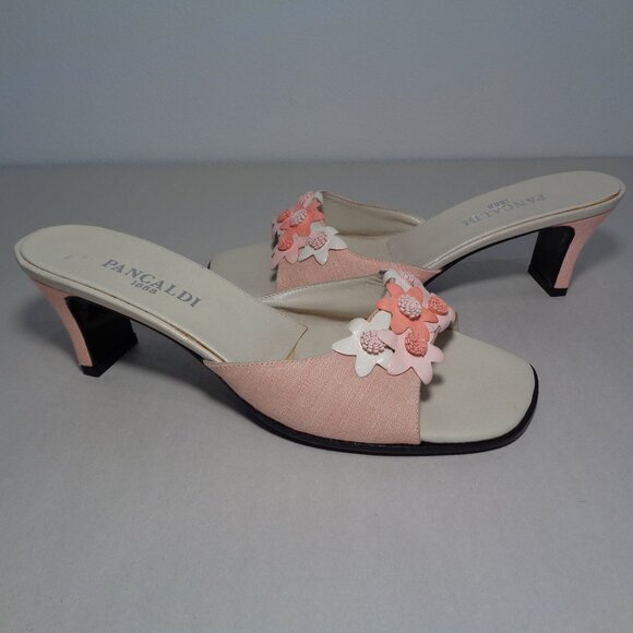 Pancaldi Shoes - Pancaldi Size 8.5 M P3056 Coral Jeans Fabric Heeled Sandals New Women's Shoes